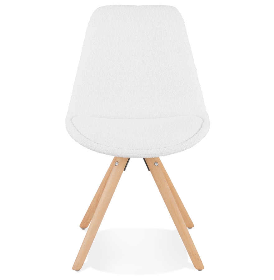 Chaise design 'VALENTINE' en tissu bouloché blanc style scandinave vue2