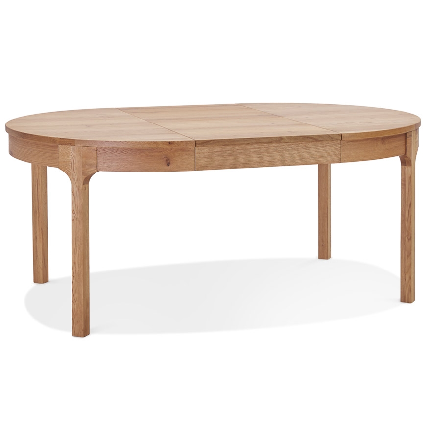 Table de salle à manger ronde extensible 'VINUS' en bois finition naturelle - Ø 120(180)x120 cm vue2