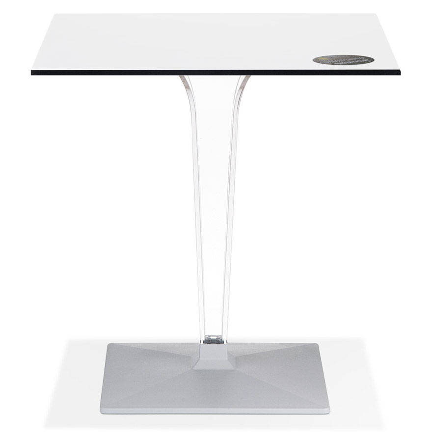 Table de terrasse carrée 'VOCLUZ' blanche intérieur/extérieur - 68x68 cm vue2