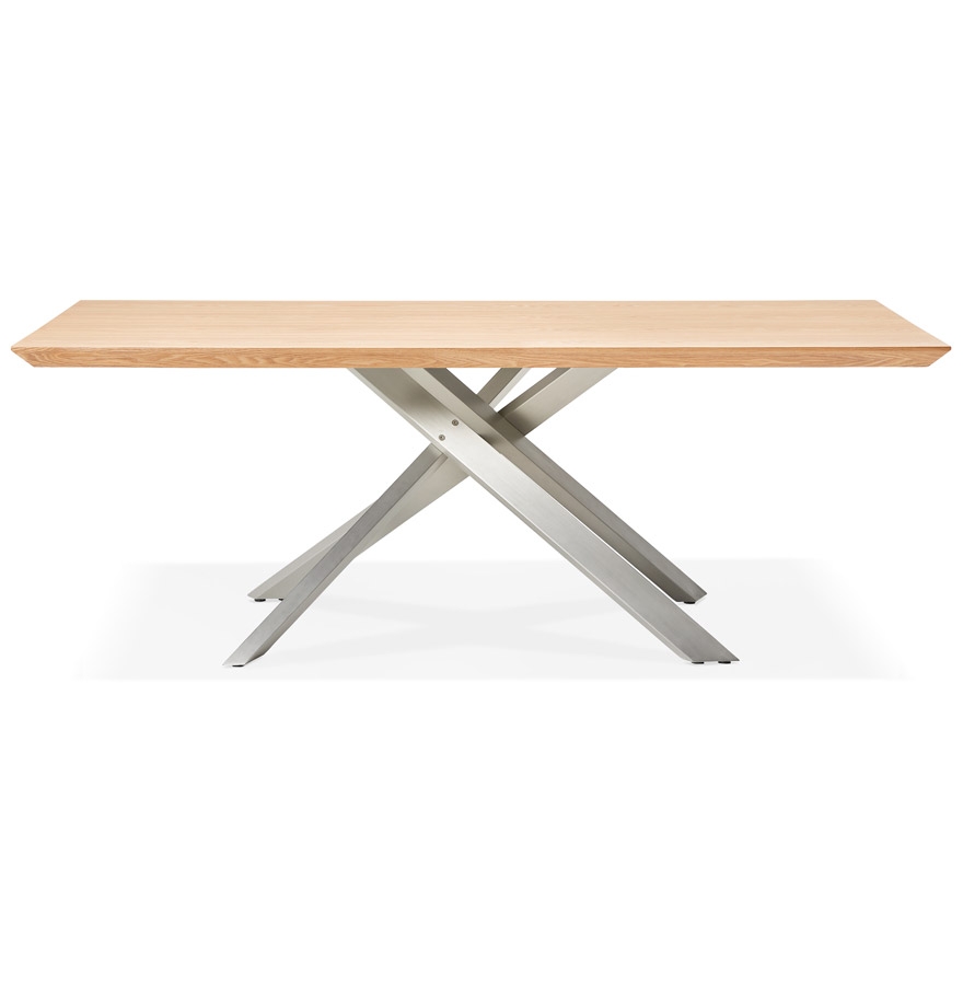 Table à manger 'WALABY' en bois finition naturelle avec pied central en métal - 200x100 cm vue3