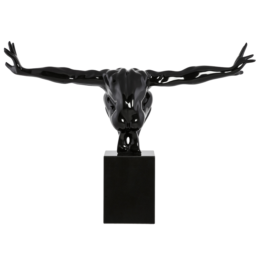 Statue déco ´WISE´ athlète homme en polyrésine noire