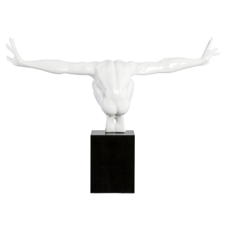 Statue déco ´WISE´ athlète homme en polyrésine blanche