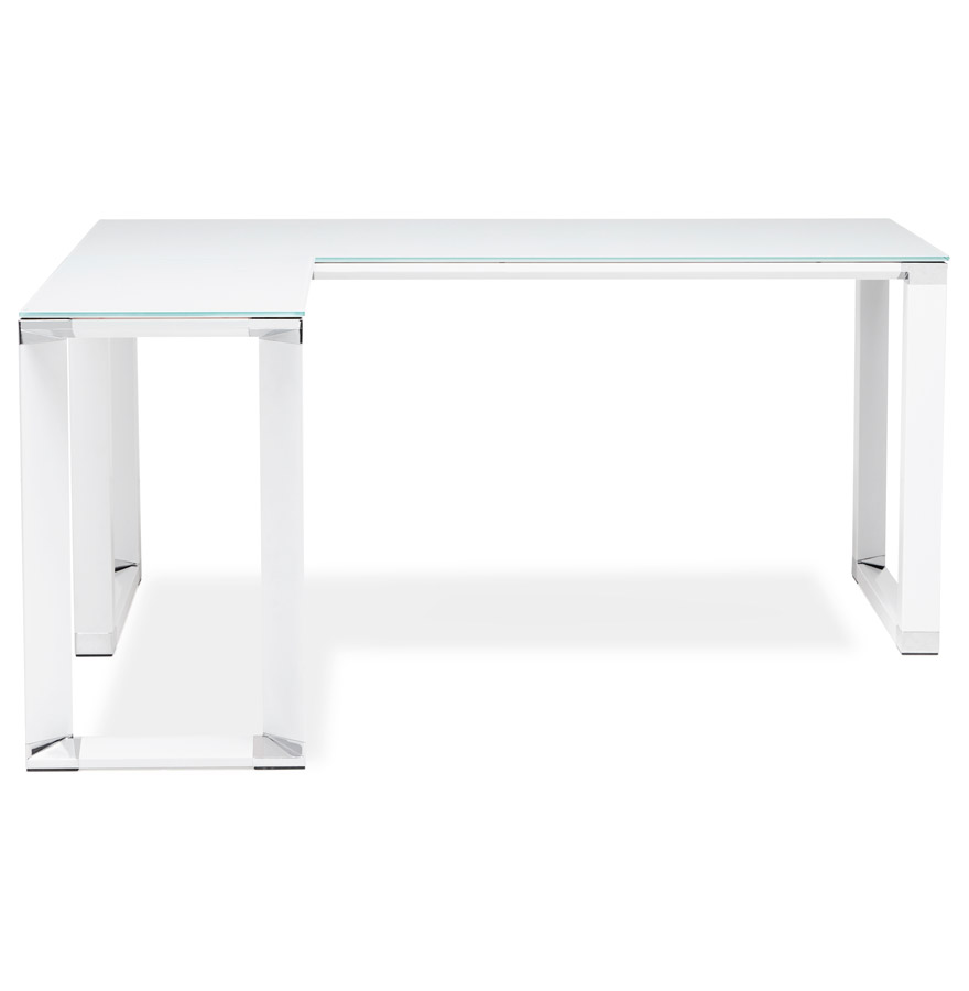 Bureau de direction en angle design 'XLINE' en verre blanc (angle au choix) - 160 cm vue2