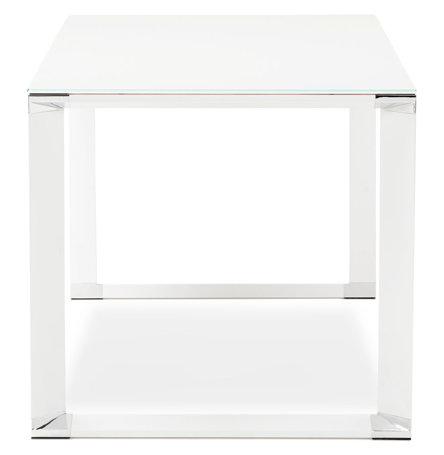 Bureau droit design ´XLINE´ en verre blanc - 160x80 cm