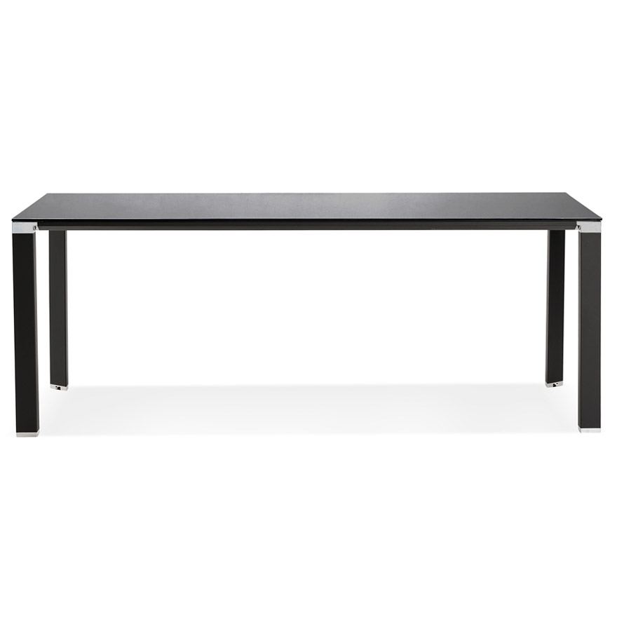 Table de réunion / à manger design 'XLINE' en verre noir - 200x100 cm vue2