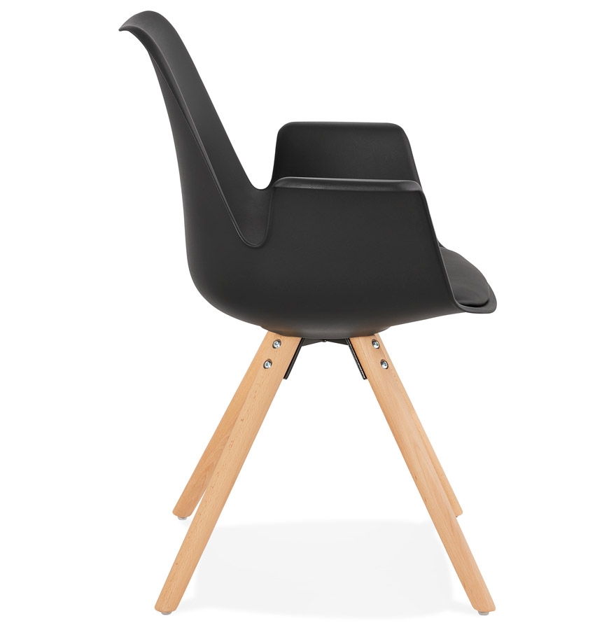 Chaise avec accoudoirs ´ZALIK´ noire style scandinave