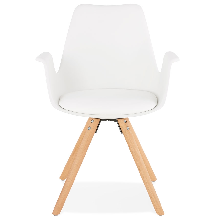 Chaise avec accoudoirs 'ZALIK' blanche style scandinave vue2
