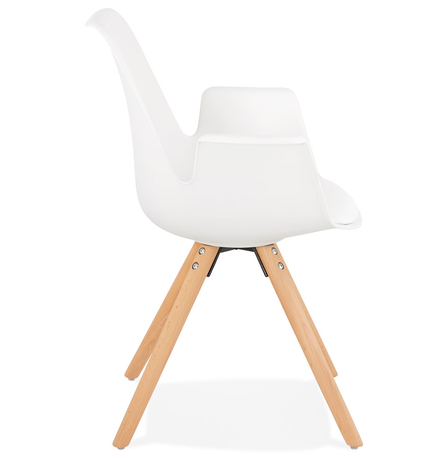 Chaise avec accoudoirs 'ZALIK' blanche style scandinave vue3
