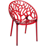 Chaise GEO rouge transparente - Alterego Design