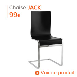 Decoration Classique - Chaise design JACK en bois peint noir