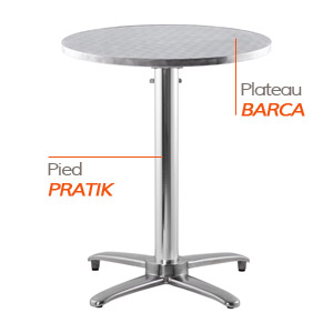 Pied PRATIK et plateau BARCA - Table composée Alterego