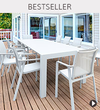 Table de jardin ELASTIK et chaise de jardin CINDY - Bestseller Alterego Design